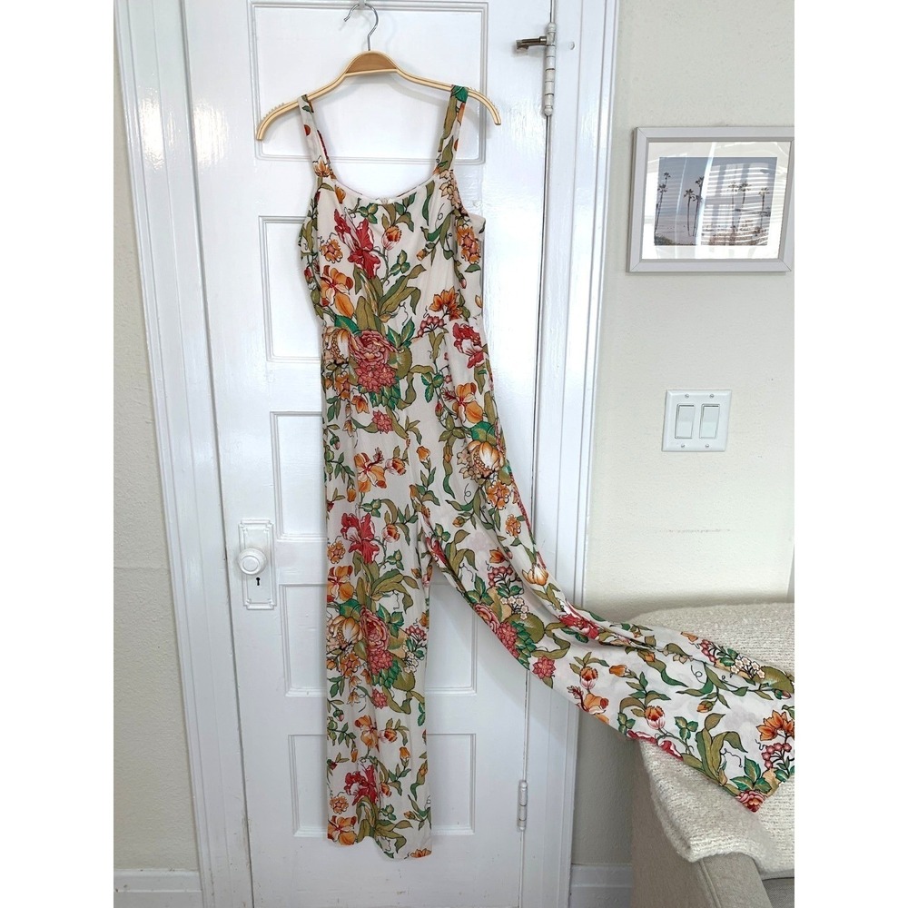 Zara Woman Floral Jumpsuit Wide Leg Romantic Strappy Romper / Size M - Picture 3 of 14